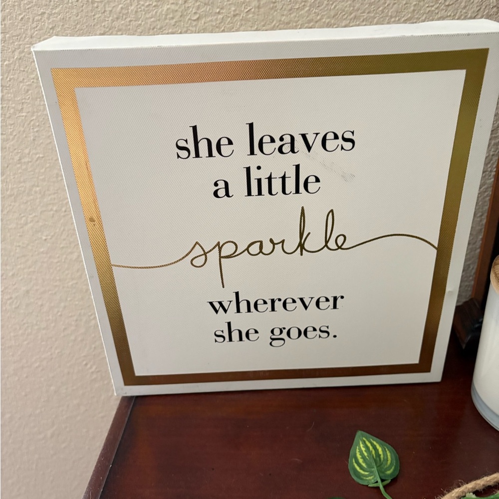 Gold and White Inspirational Wall Art